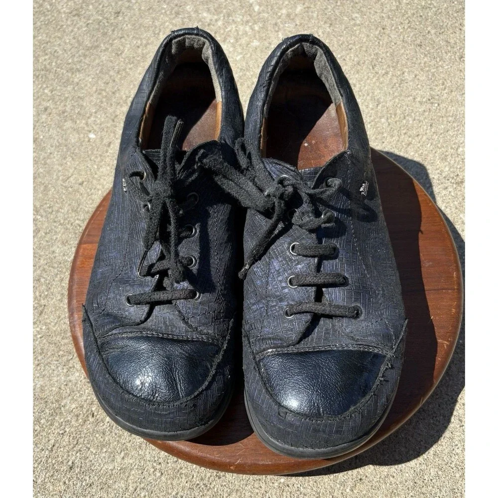 Finn Comfort Shoes Sneakers Womens 7.5 Blue Casual Lace Oxford Leather Germany